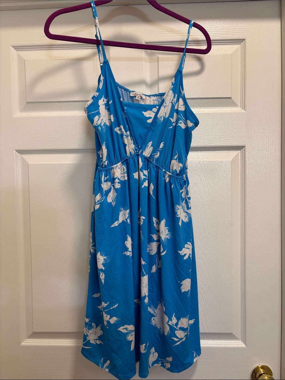 White Birch Blue Floral Mini Dress